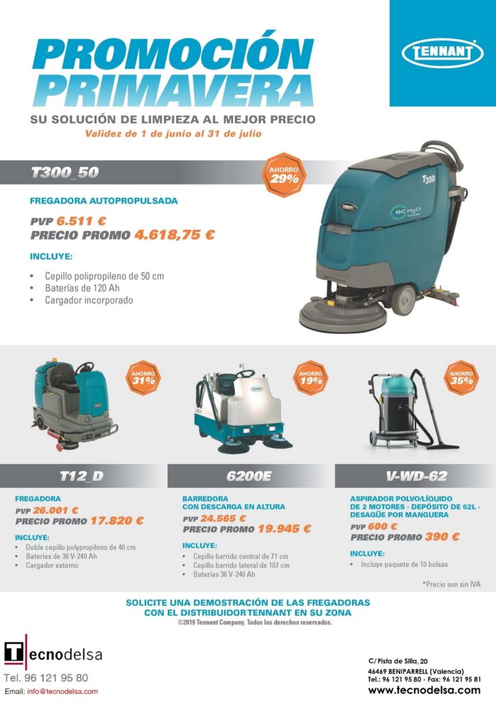 PROMOCION PRIMAVERA 2019 Tennant - Tecnodelsa T