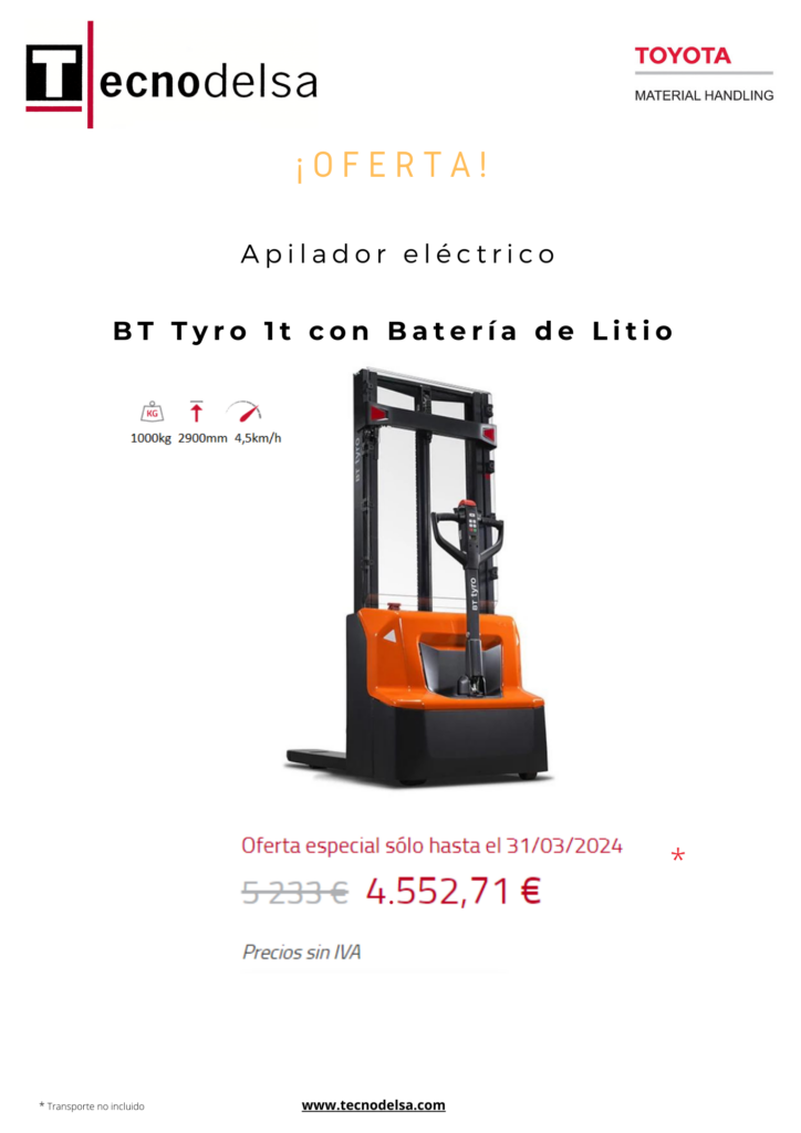 Oferta apilador eléctrico Toyota SHE100